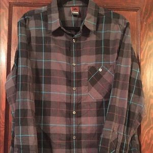 Men’s Tony Hawk Plaid Button Down Shirt Sz L